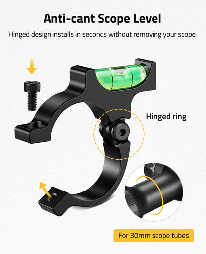 CVLIFE Scope Level and Rings for 30mm Tubes Anti-cant Black