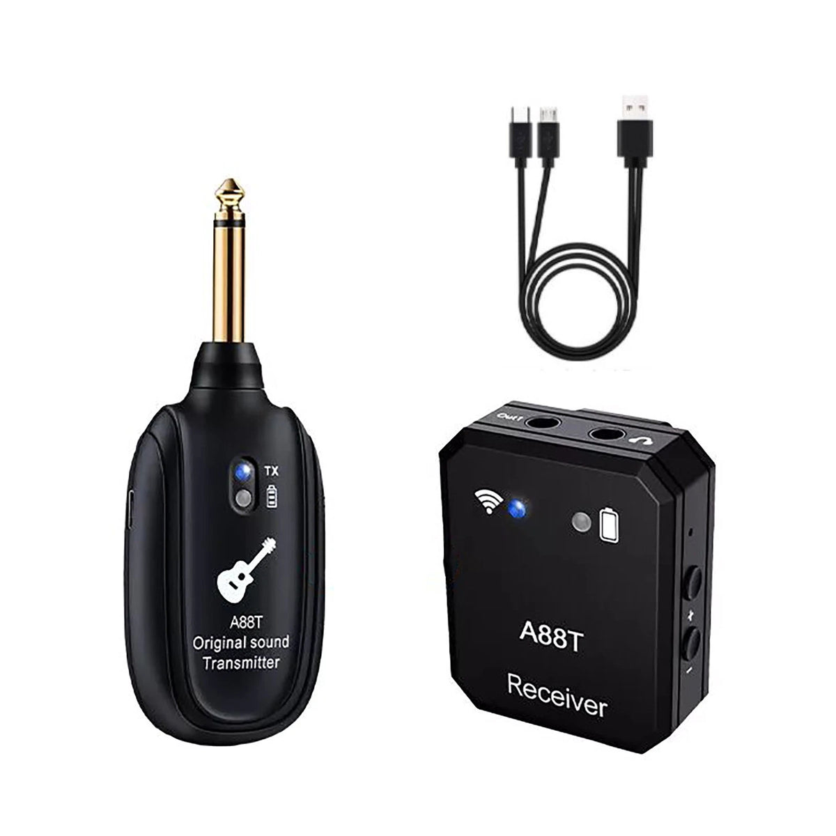 Rechargeable Wireless 2.4GHz In-Ear Monitor IEM System Transmitter Receiver Set