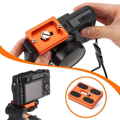 Frienda 2 Pieces Metal Quick Release Plate with 1/4''-20 Camera 50mm, Orange