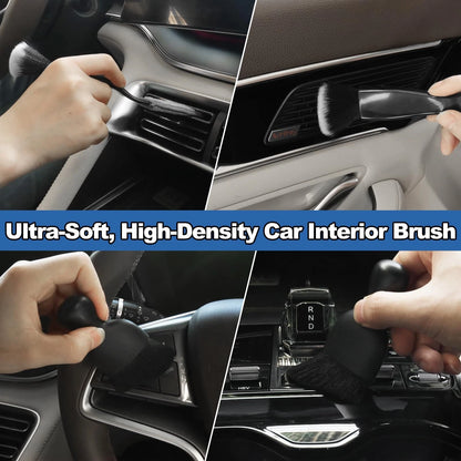 NIKCOSMK Windshield Cleaner Tool, 14Pcs Car Cleaning Kit - Interior Black