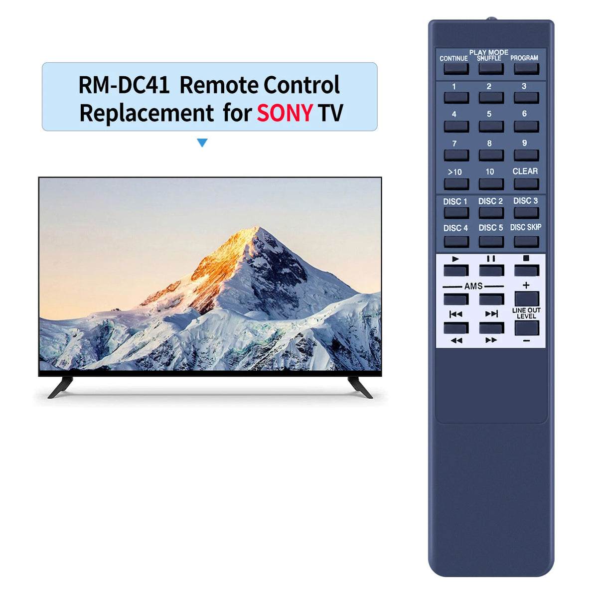 RM-DC41 Remote Control For Sony CD Player CDP-CE215 CDP-CE315 CDP-201 CDP-205