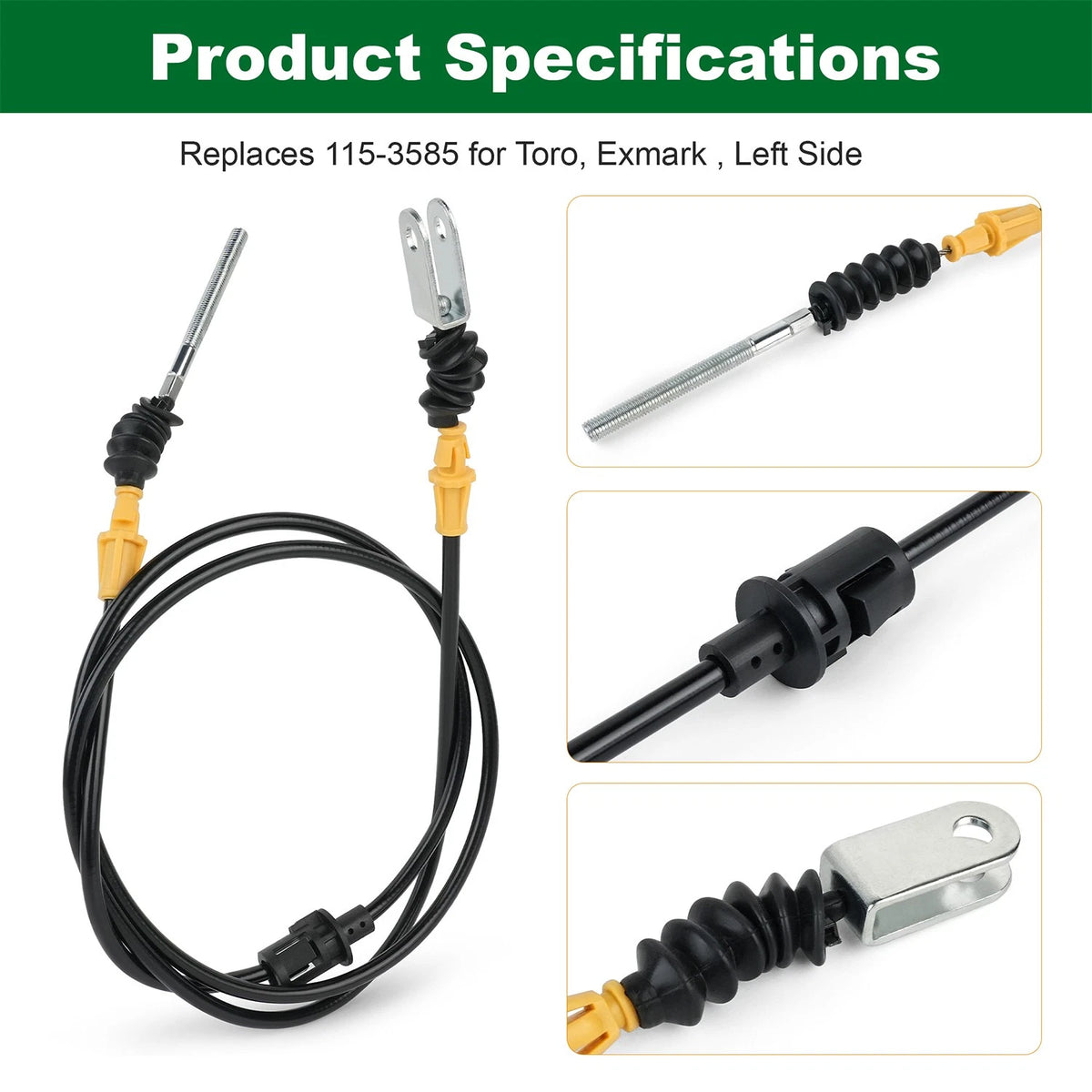 Left Hand Brake Cable 115-3585 for Lazer Z E-Series, Lazer Z, Lazer Z AS