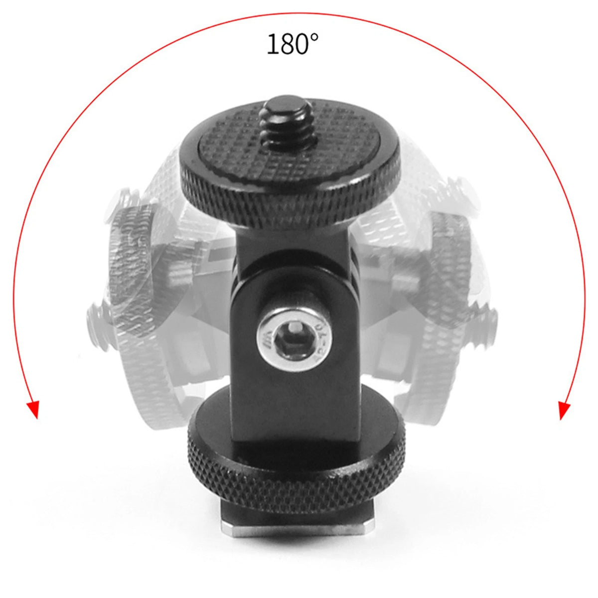 1PC 360° Rotatable Cold Shoe 1/4 Screw Adapter Mounting Bracket For GoPro Camera
