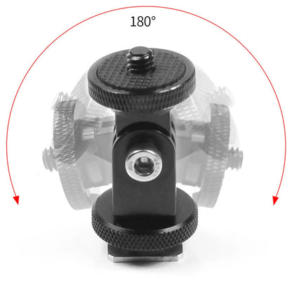 1PC 360° Rotatable Cold Shoe 1/4 Screw Adapter Mounting Bracket For GoPro Camera