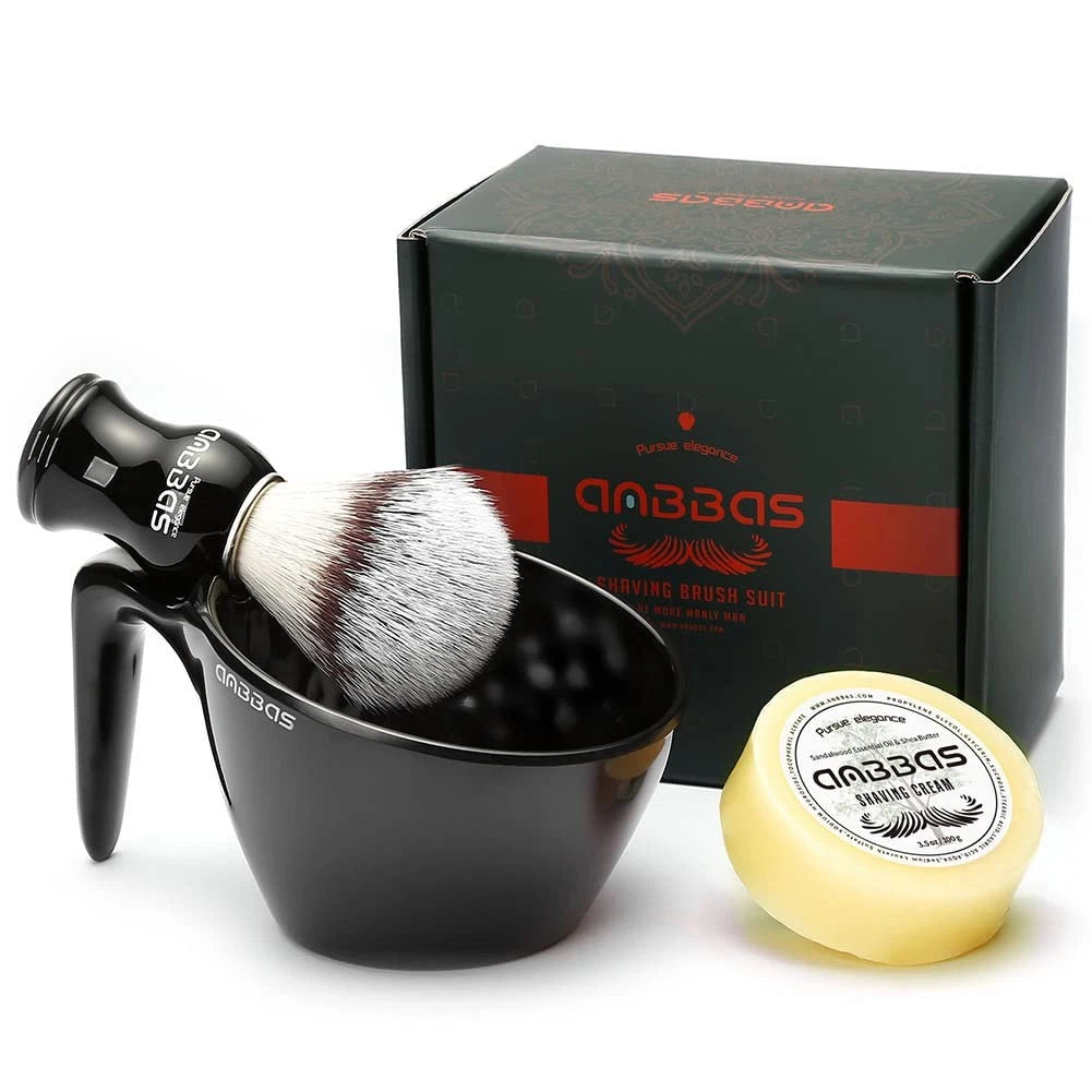 Anbbas Faux Badger Bristles Shaving Brush with 7.83 Ounce (Pack of 1), Black