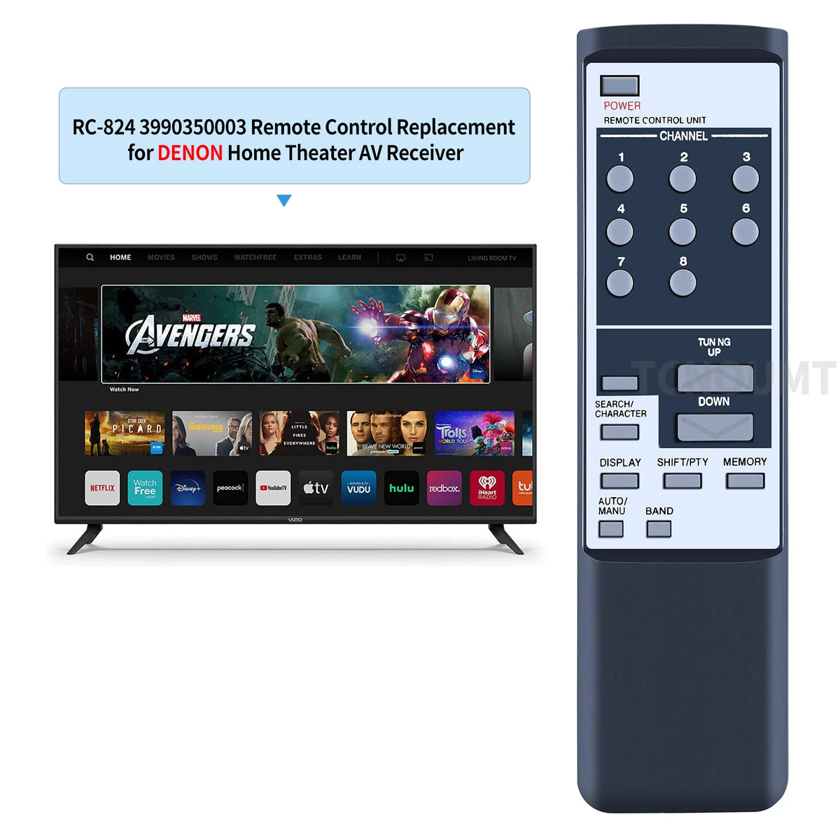 RC-824 Remote Control For DENON AM-FM Stereo Tuner TU-1500RD TU1500RD