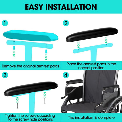Wheelchair Armrest Pads - Premium Comfort Foam Cushions Universal Fit for...
