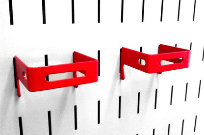 Wall Control 2in x C-Bracket Slotted Metal Pegboard Hook 2" x 2", Red