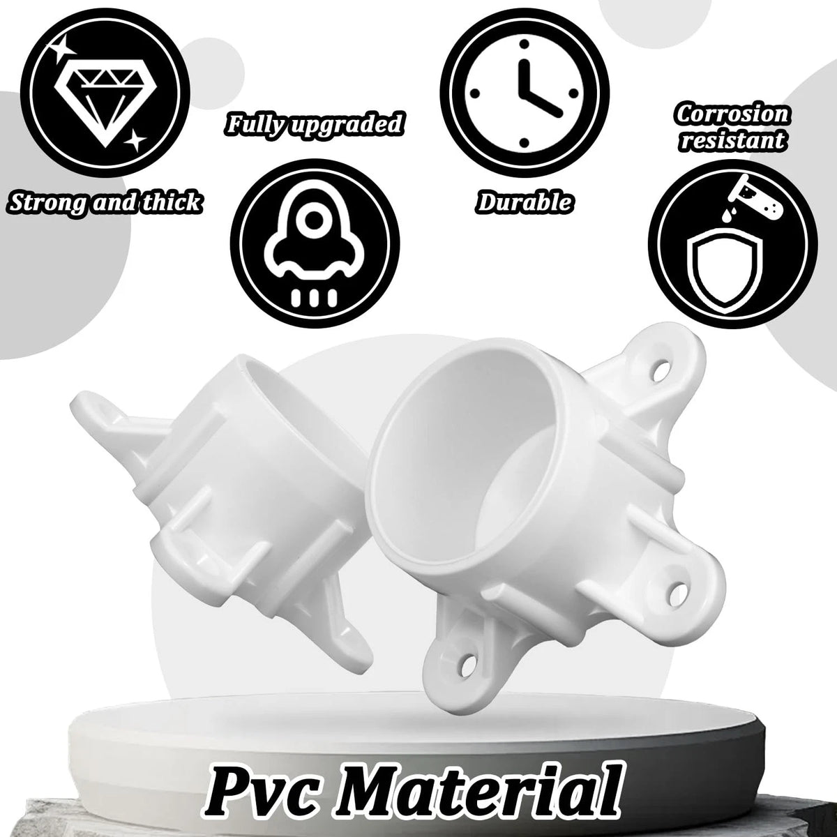 12 Packs 2" PVC Flange, Table Screw Caps Pipe 2 inch-12Packs, White