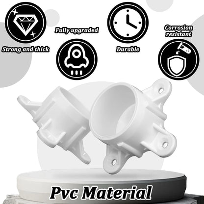 12 Packs 2" PVC Flange, Table Screw Caps Pipe 2 inch-12Packs, White