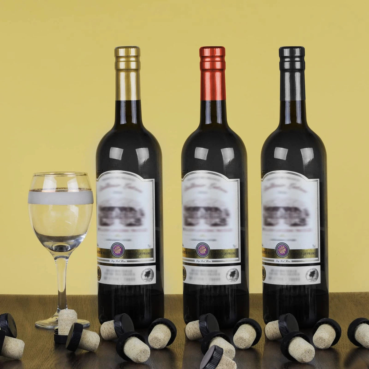 Wine Sealer for Bottles - 60 pcs PVC Heat Shrink Capsules and Corks