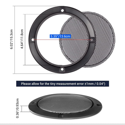 Facmogu 2PCS 5in Universal Speaker Grills, Black Round 5 Inch,