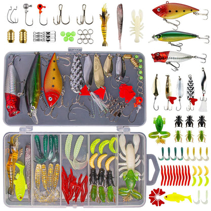 GOANDO Fishing Lures Kit for Freshwater Bait Tackle Bass Large, 78pcs