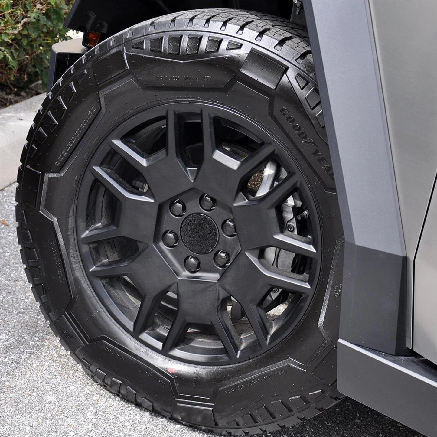 For Tesla Cybertruck Lug Nut Covers & Center Caps (24 Lugs + 4 Caps) Matte Black