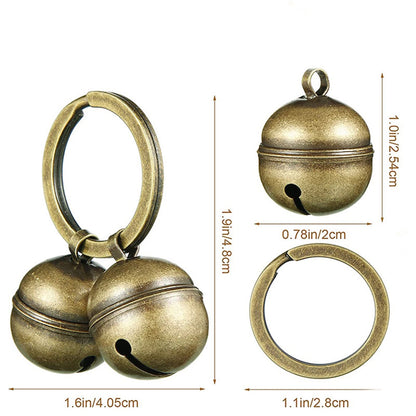 2 Pack Pendant Accessories Dog Bell Cat bell For Collar Brass Loud Pet Bell