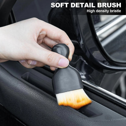 ThinkLearn Car Detailing Kit Brush Set with Cleaning Gel, 7PCS, Black