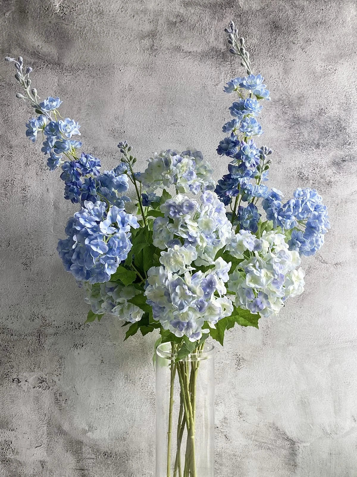 YalzoneMet 4 Pcs Artificial 26.8 inches x 3.15/3.94 x 4 pcs, Sky Blue
