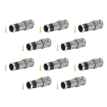 10*Premium Adapter BNC Compression Connector for CCTV Camera RG6 Coax Cables