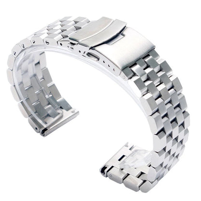 Silver 22mm Width Watch Band Strap Bracelet Link Solid Watchband Replacement.