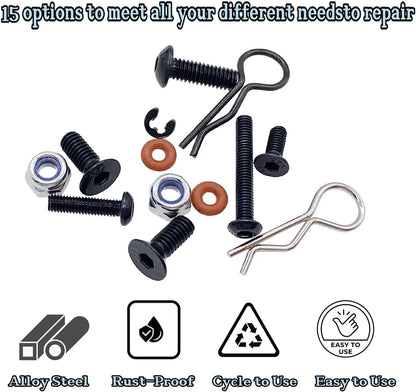 500pcs RC Screws Kit,RC for Traxxas Arrma Axial Redcat One Size, Black