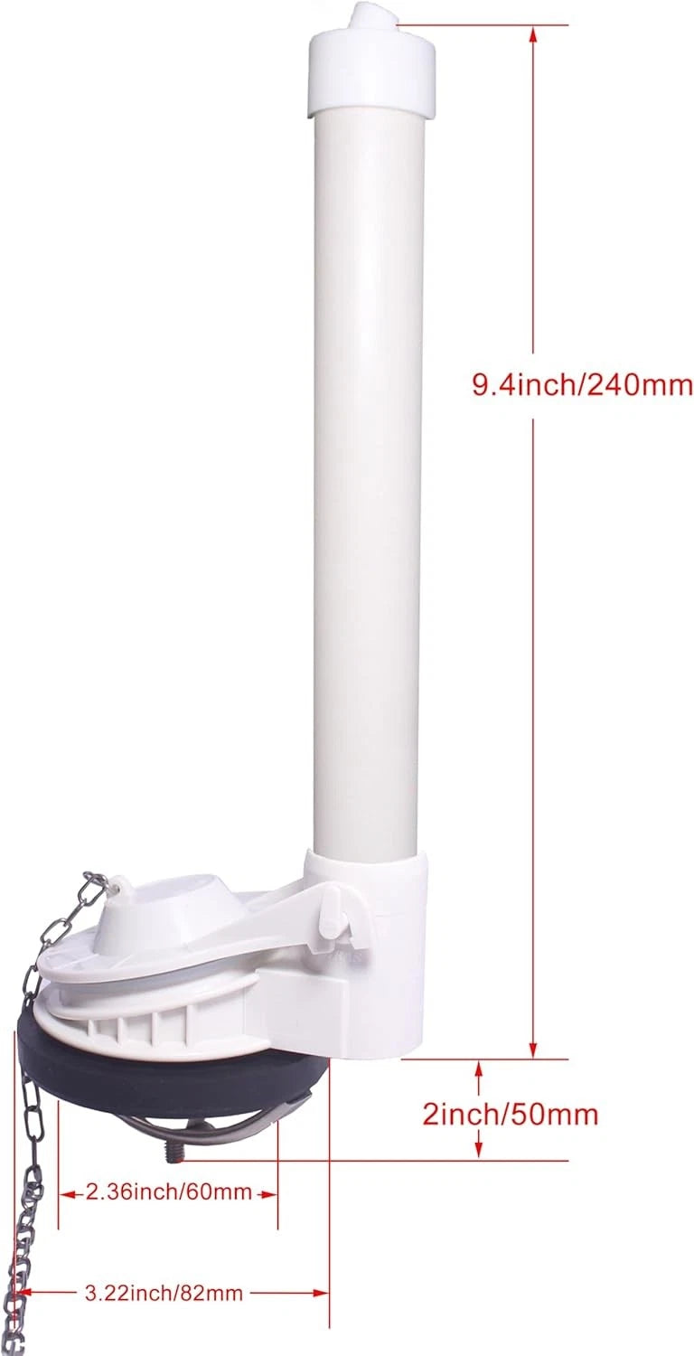 Universal Toilet Flush Valve, 2.5" - 2.95" (65mm - 75mm), 4.29 inches wide