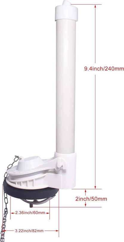 Universal Toilet Flush Valve, 2.5" - 2.95" (65mm - 75mm), 4.29 inches wide