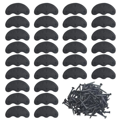 TOVOT 30pcs Heel Plates Black Taps Rubber Tips Sole 30 Piece Set,