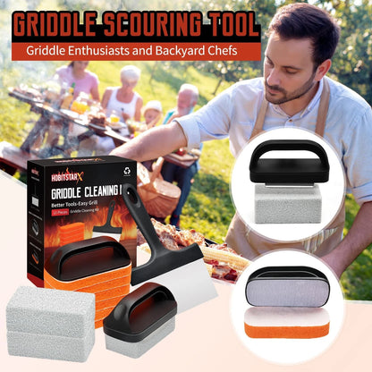 Griddle Cleaning Kit for Blackstone, Heavy-Duty Scraper & 12pcs Orange