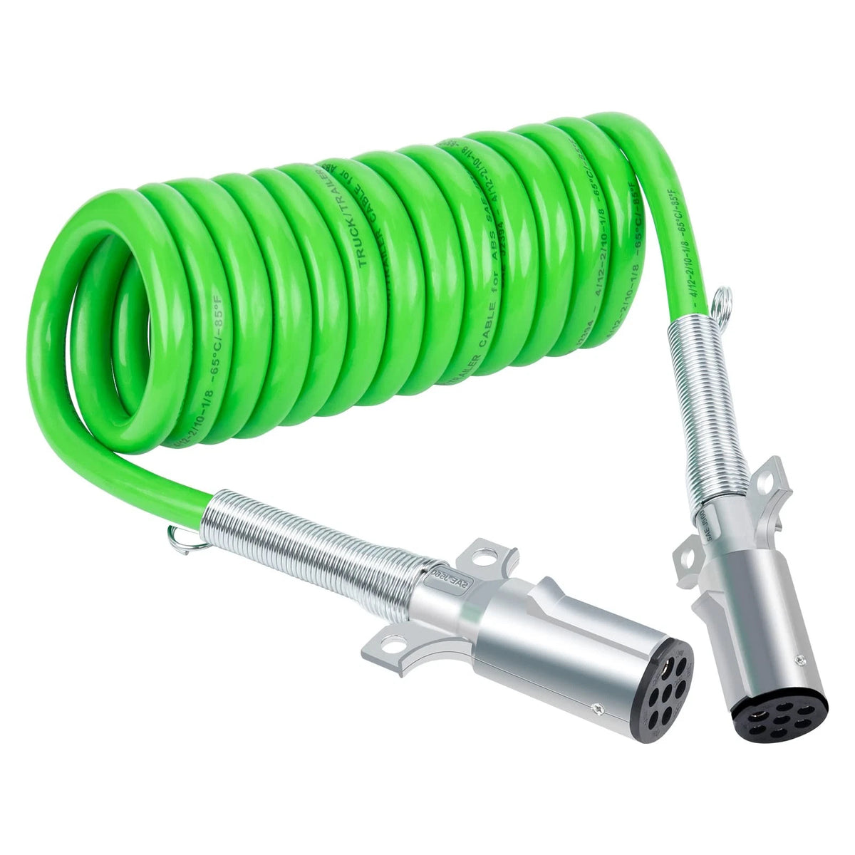 CheeMuii 7 Way Coiled Trailer Cord 12 FT 12 COILED CORD, 12
