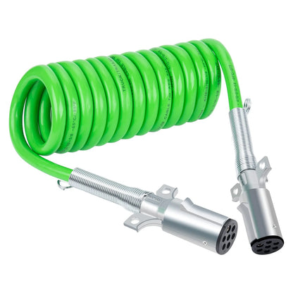 CheeMuii 7 Way Coiled Trailer Cord 12 FT 12 COILED CORD, 12