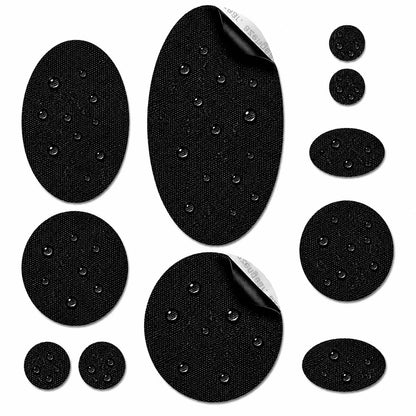 Self-adhesive Repair Patches for Jackets, Tents, Different Sizes, Black