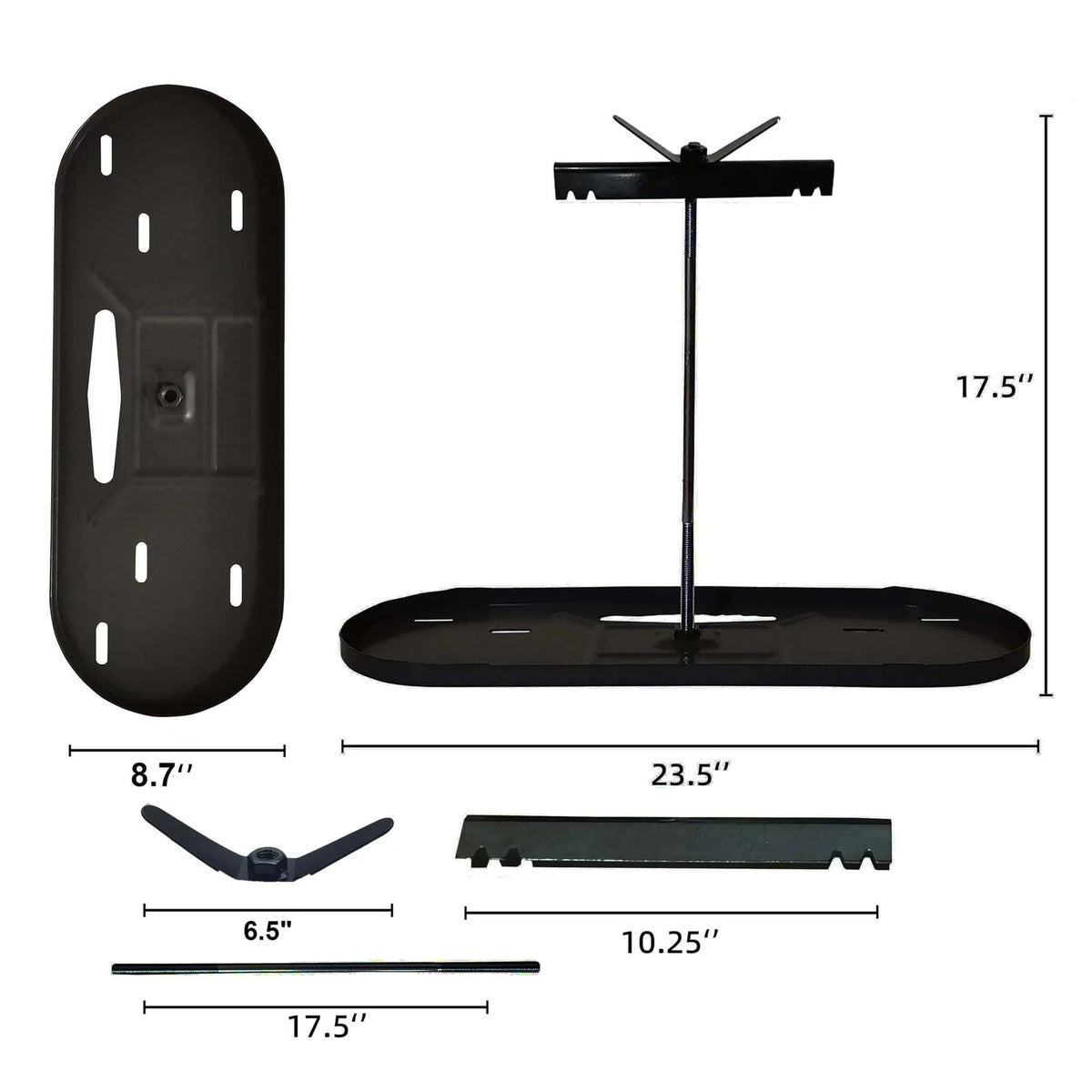 RV Dual Propane Tank Cylinder Rack 23 5/8" wide by 8 1/2" deep, DEEP BLACK