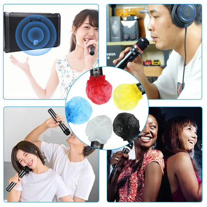 Waziaqoc 100 Pcs Disposable Microphone Hygiene Covers, Non-woven Mix color