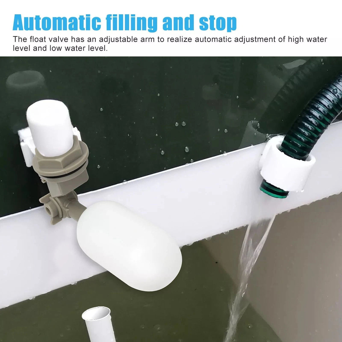 4pcs 1/2" Ball Float Valve Adjustable Arm Water Level Control Auto Fill Stop