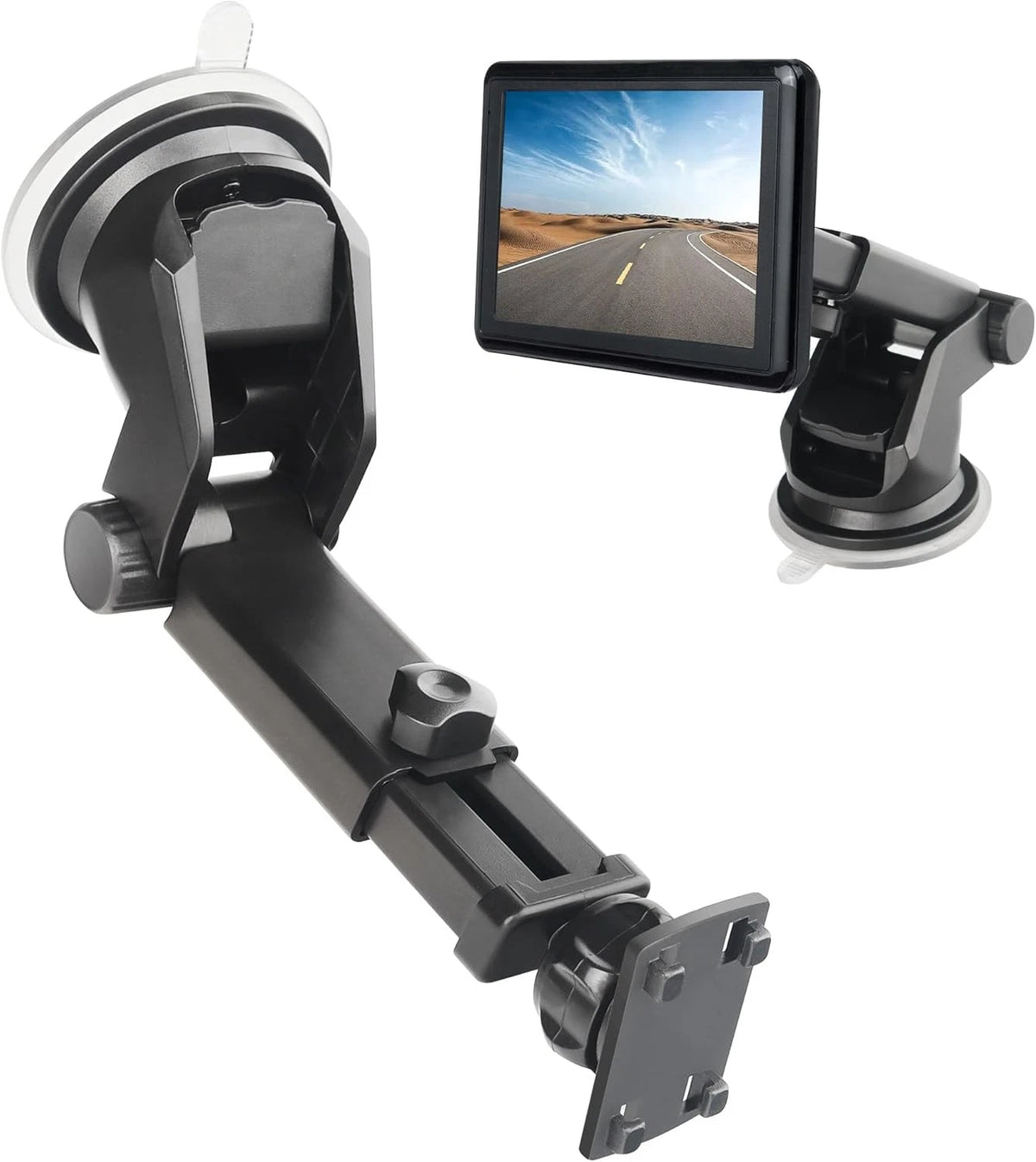 Backup Camera Monitor Mount - Windshield Suction Cup Mounting Bracket, Black