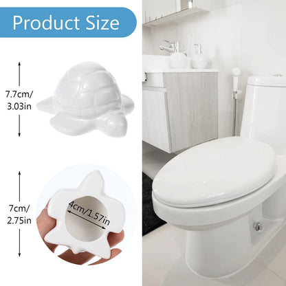 2pcs White Ceramic Toilet Bolt Covers Turtle Screw Cover Caps