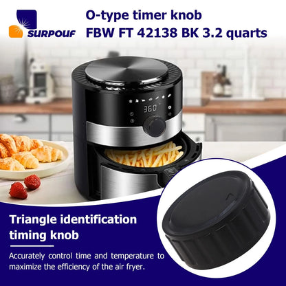 SURPOUF Timer knob FBW FT 42138 BK 3.2 Quart Fits For as pic, Black