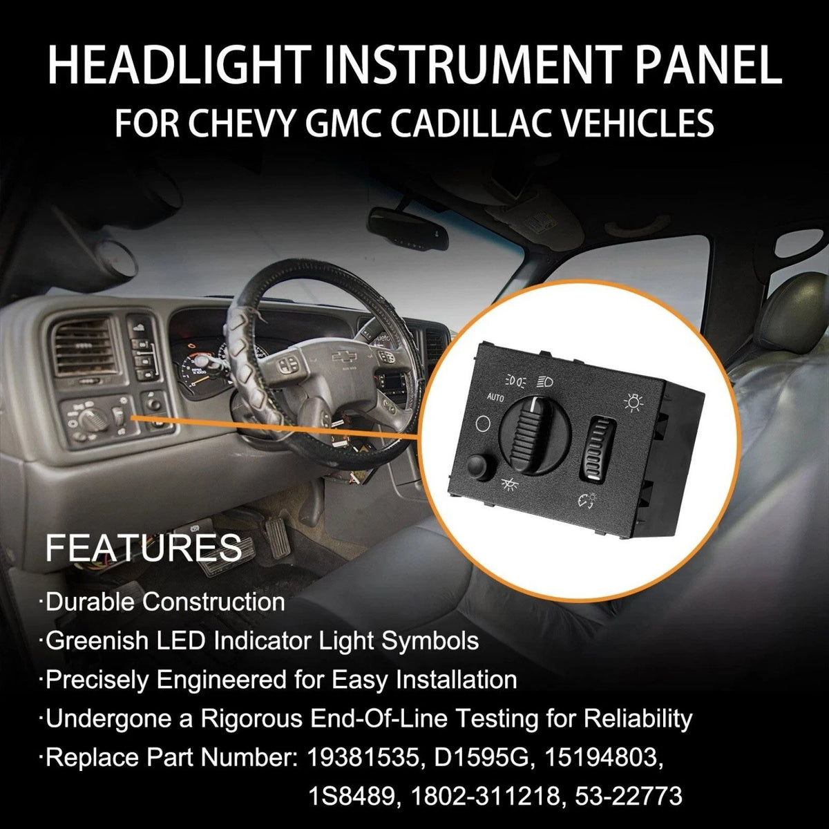 Headlight Dimmer Switch 19381535 Replacement For Chevrolet Tahoe 2003-2006