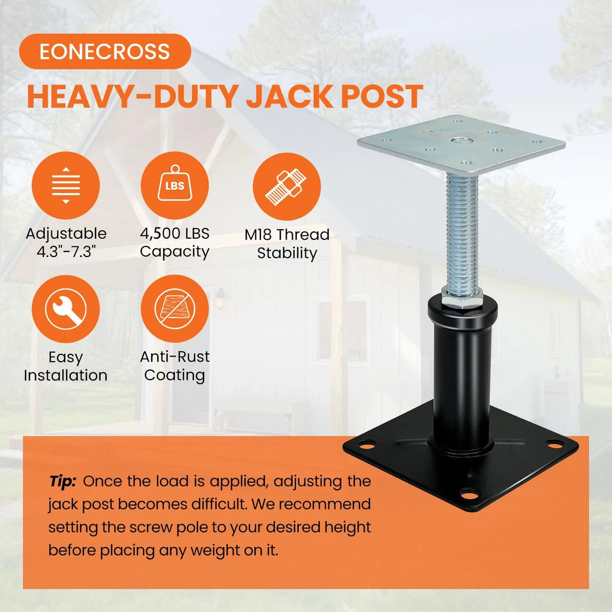 6 PCS House Floor Jacks for Lifting & Leveling, 4"–7"(6 pack), Black