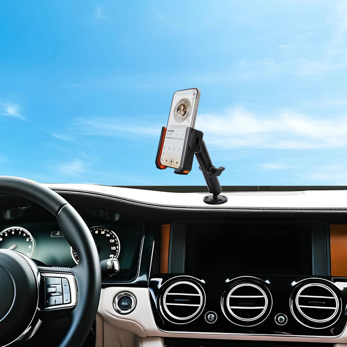 xik Universal Phone Mount Holder for Boat Car Truck Motorcycle UTV - Black