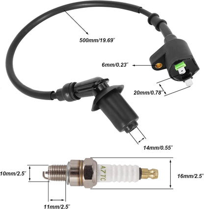 Racing Ignition Coil Electrode Spark Plug for 50cc 80cc 90cc 110cc 125cc...