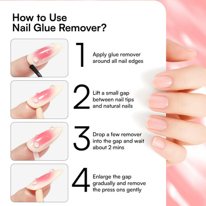 Makartt Nail Glue with 0.23 Fl Oz & 1.06 (Pack of 1 each), Clear