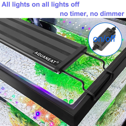 AQUANEAT LED Aquarium Light Full Spectrum for 18"-24", light cover is black