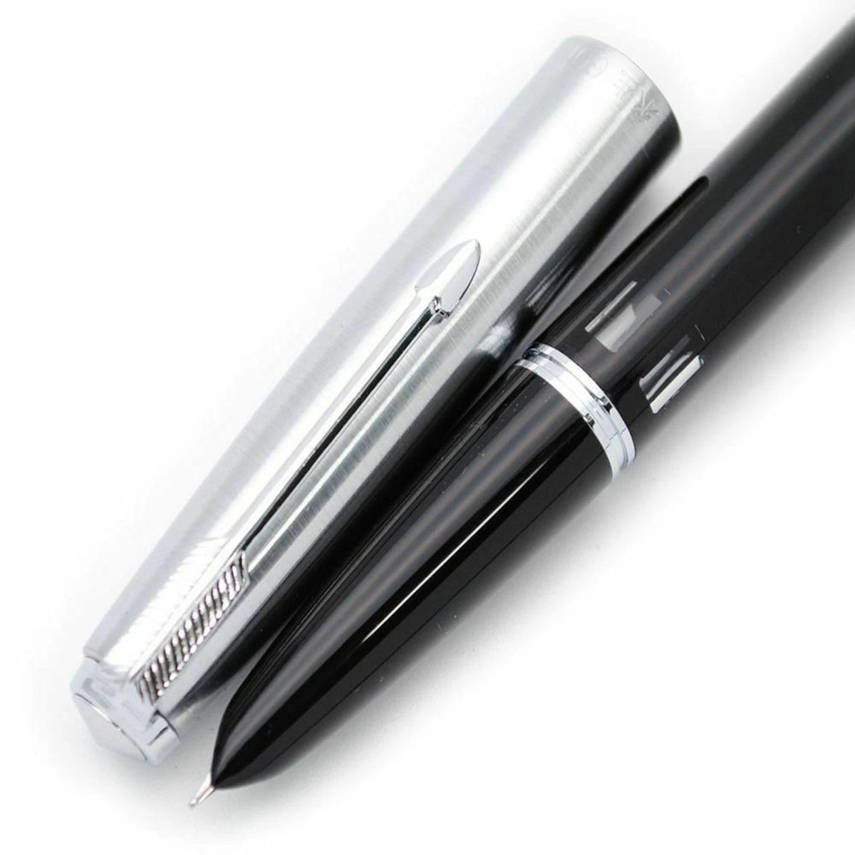Black 138mm Wing Sung 601 Steel Cap Vacumatic Fountain Pen F Nib 0.5mm Ink Pen;