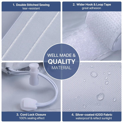 LOVIGA Portable Air 10"X76"~91" (25X232cm), White-10"X76"~91" (25X232cm)