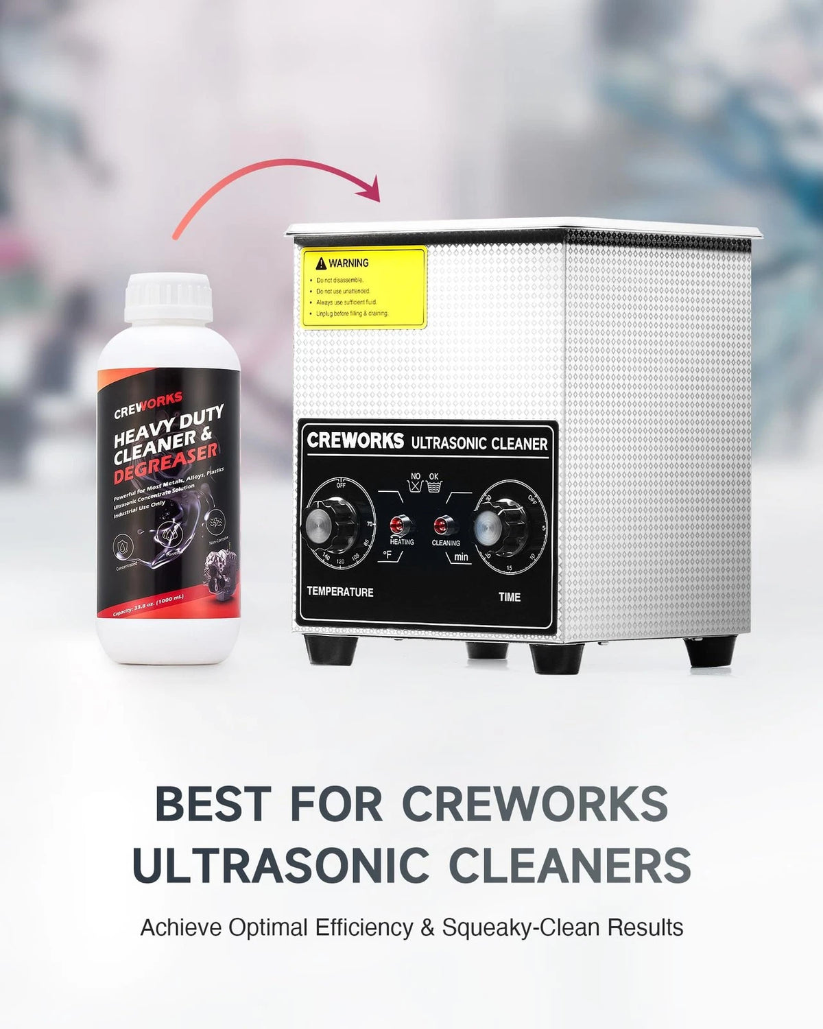 CREWORKS Ultrasonic Cleaner Solution for Carburetors and 34 Fl Oz (Pack of 1)