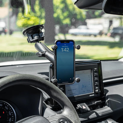 RAM MOUNTS X-Grip Large Windshield Phone Mount – Twist-Lock Long Arm, Black