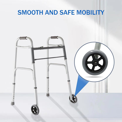 Zantle Universal Walker Wheels Replacement - 5 Inch, 5 inches, Grey