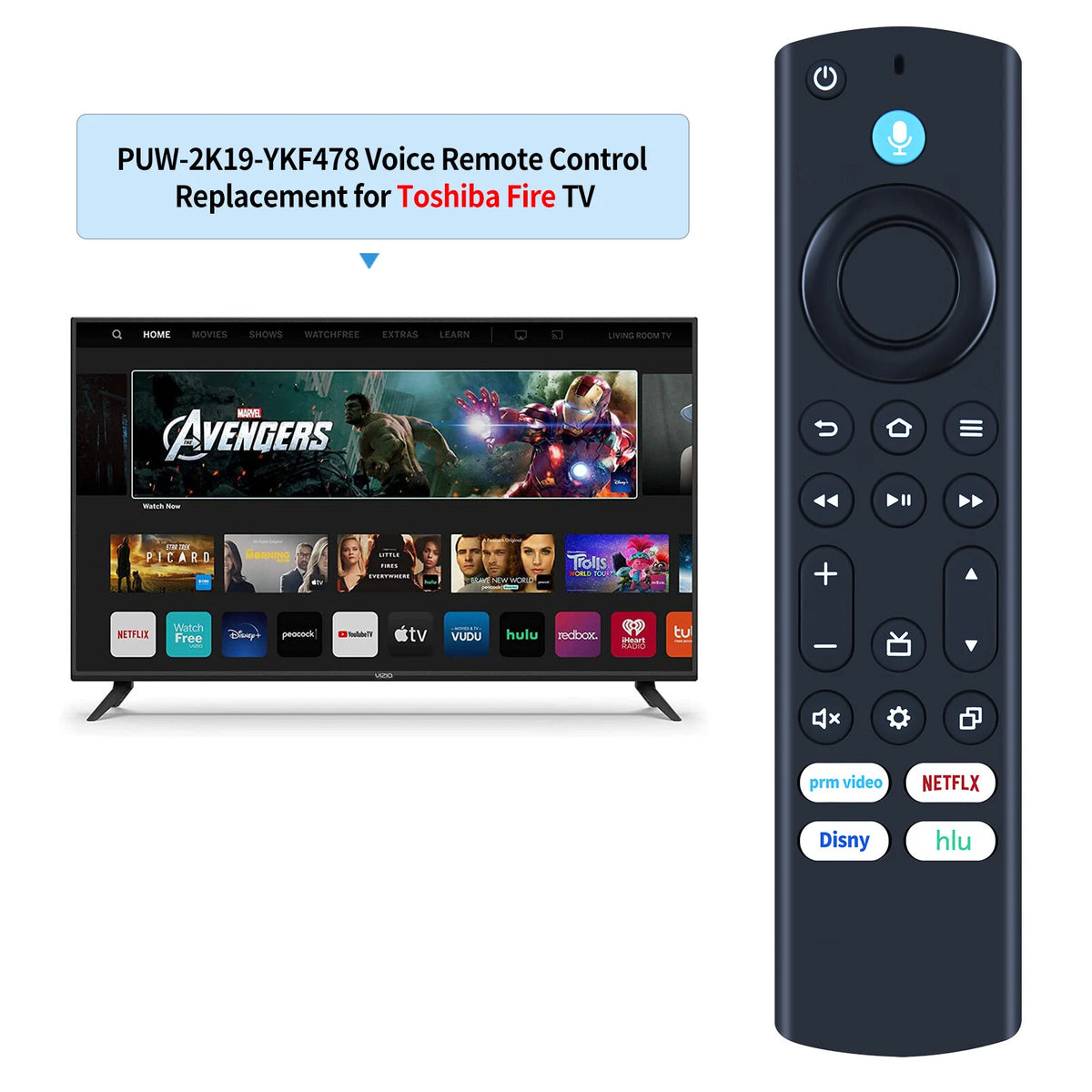 PUW-2K19-YKF478 Voice Remote Control For Toshiba Fire TV 43C350KU 50C350KU