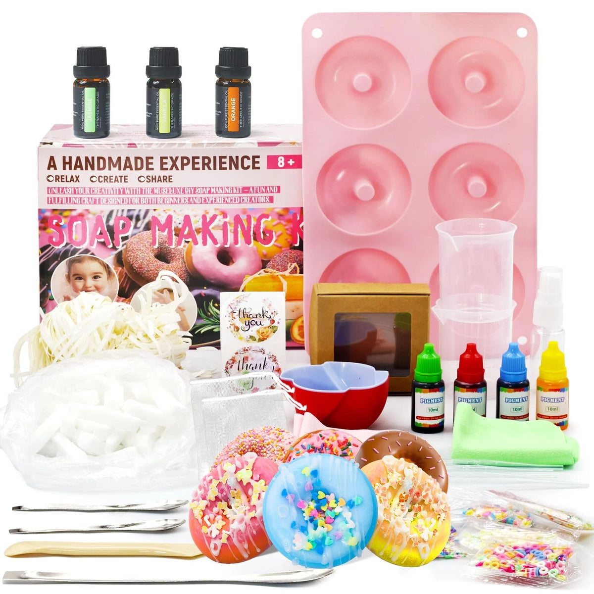 WhizToys Soap Making Kit, DIY Supplies with small, colorful-Donut